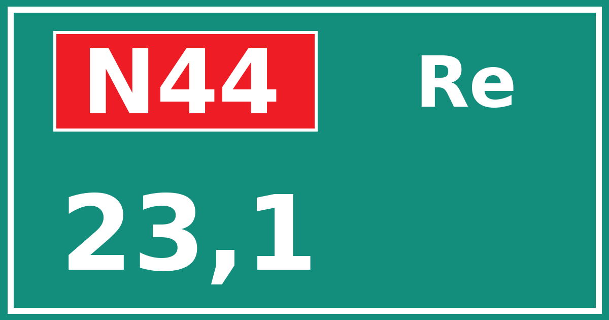 Hectometerbord N44 23,1 zijde Re