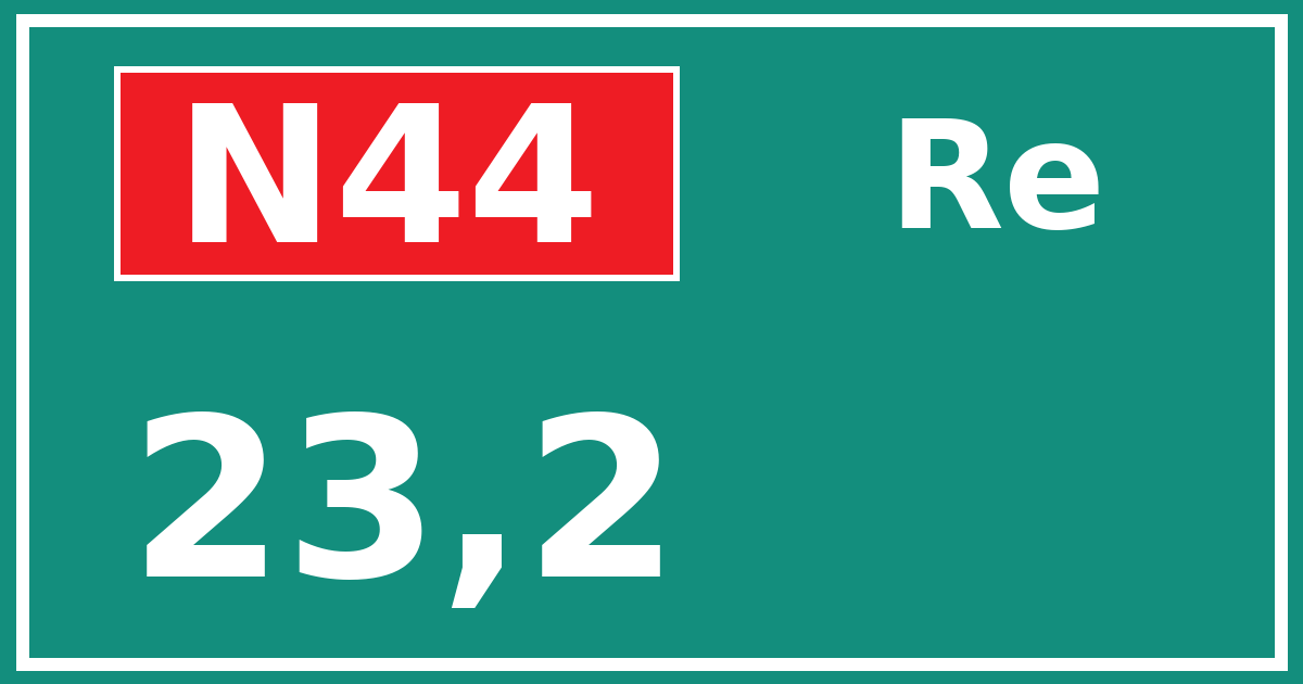 Hectometerbord N44 23,2 zijde Re