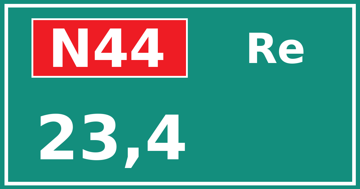 Hectometerbord N44 23,4 zijde Re