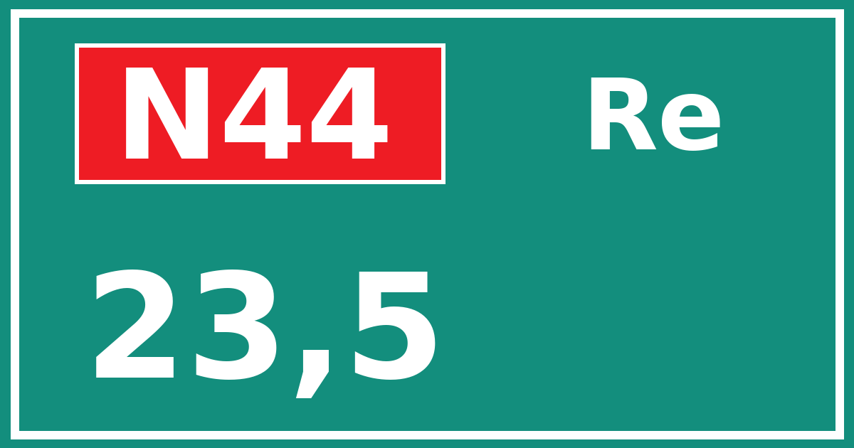 Hectometerbord N44 23,5 zijde Re