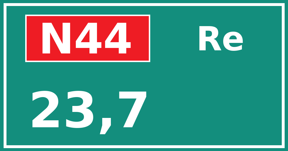 Hectometerbord N44 23,7 zijde Re
