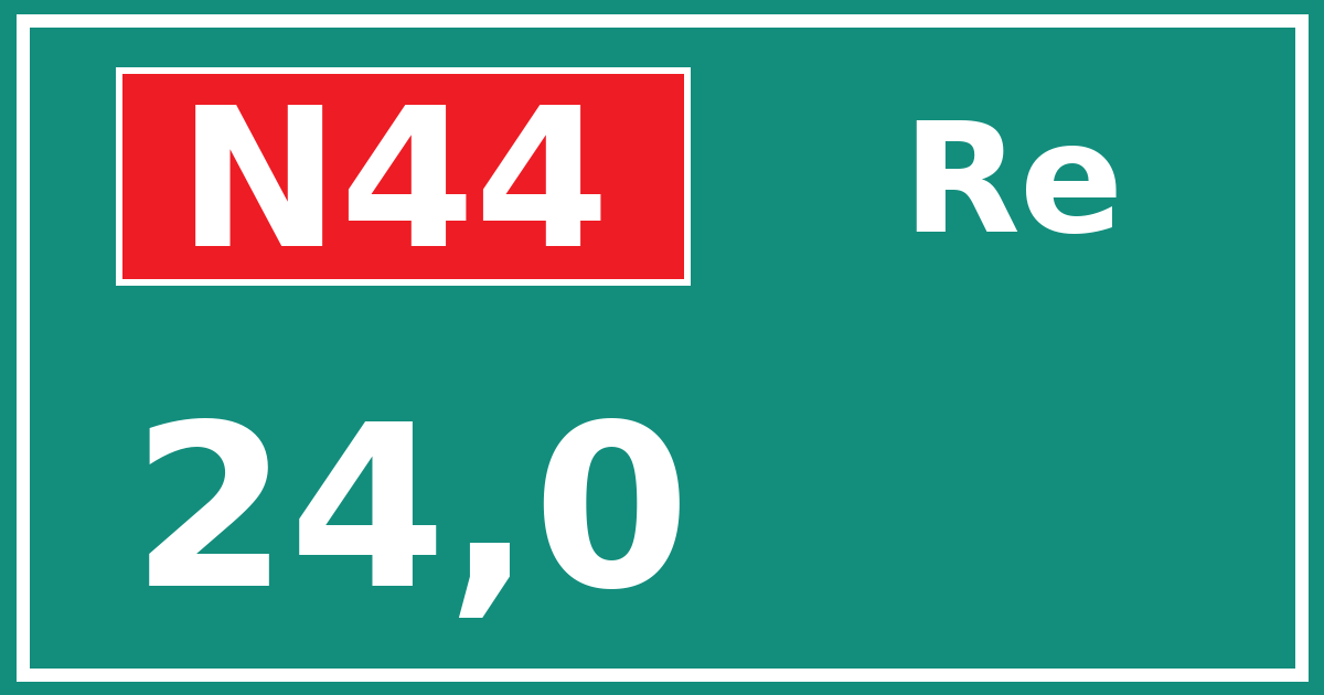Hectometerbord N44 24,0 zijde Re