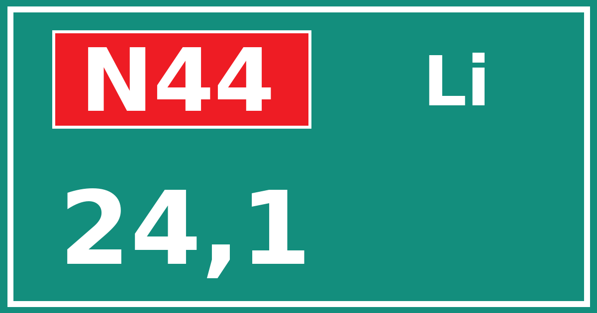 Hectometerbord N44 24,1 zijde Li