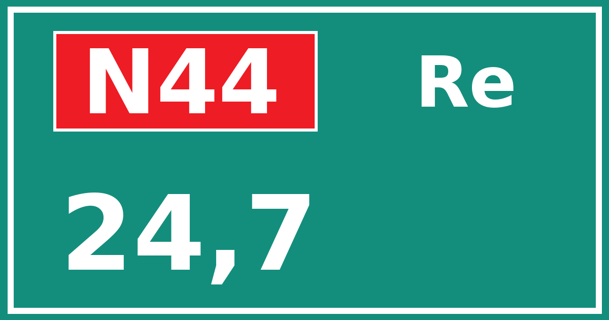 Hectometerbord N44 24,7 zijde Re