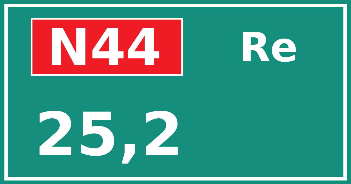 Hectometerbord N44 25,2 zijde Re
