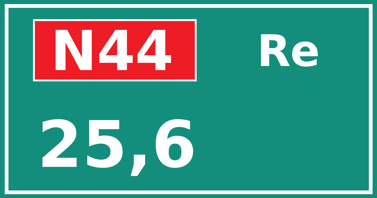 Hectometerbord N44 25,6 zijde Re