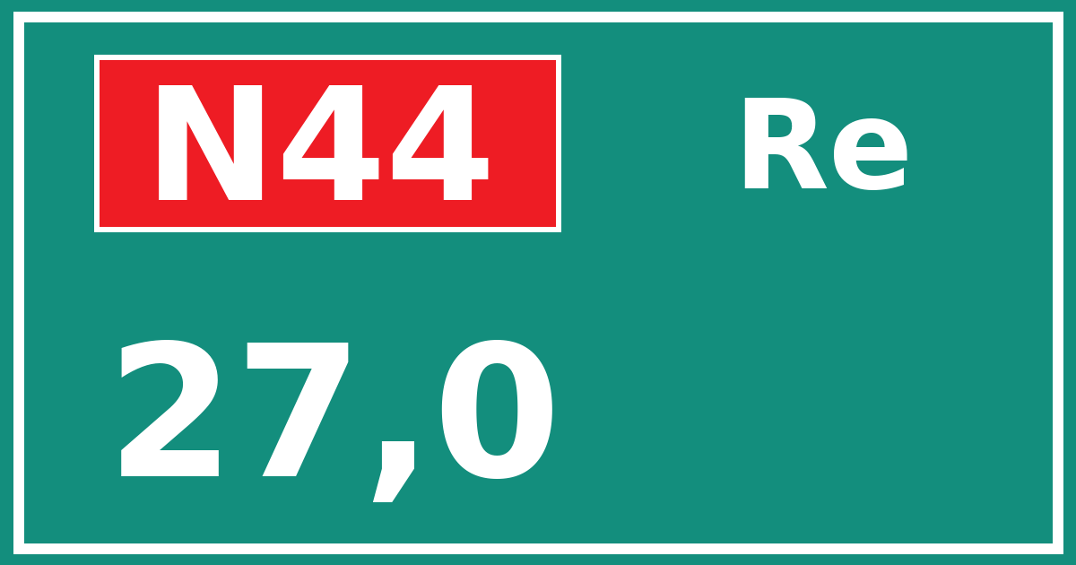 Hectometerbord N44 27,0 zijde Re