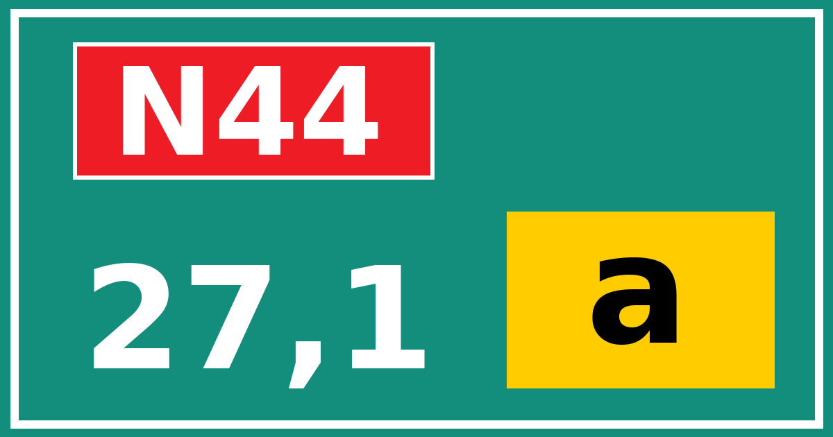 Hectometerbord N44 27,1 letter a
