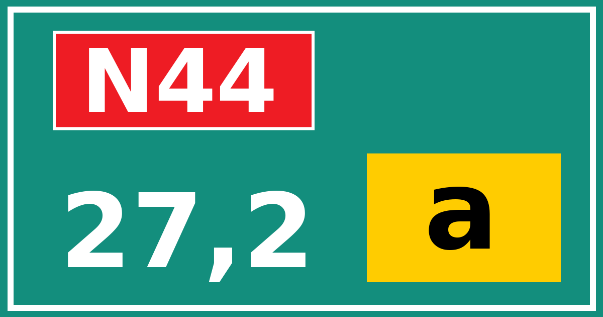 Hectometerbord N44 27,2 letter a