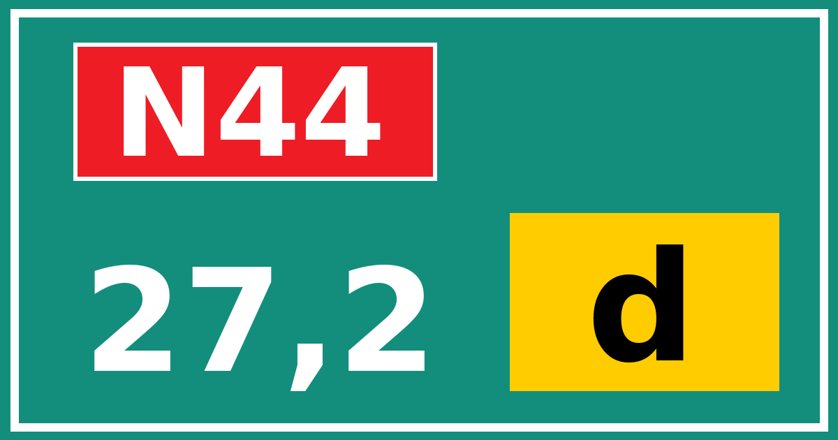 Hectometerbord N44 27,2 letter d