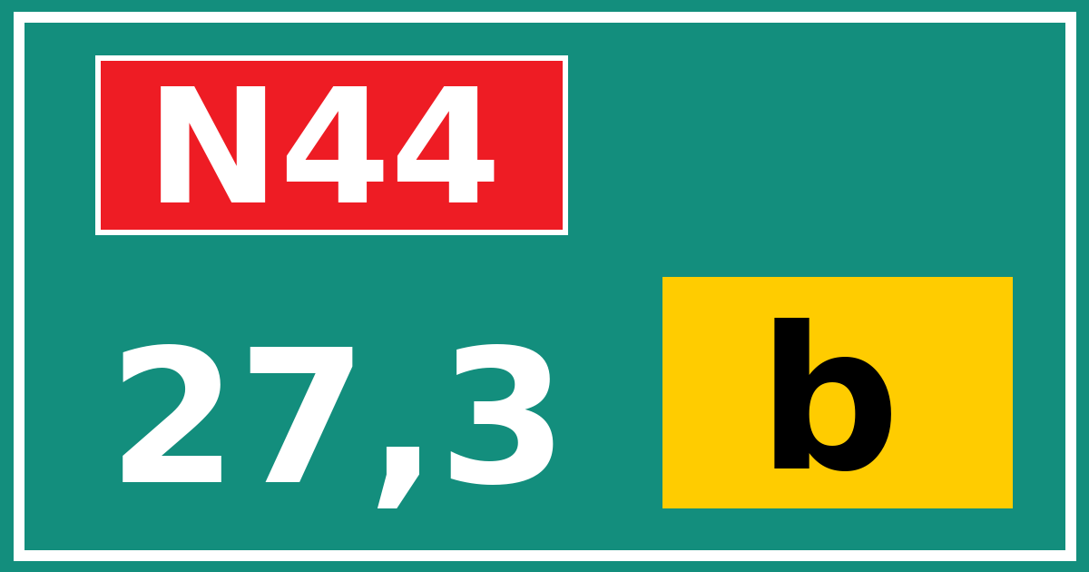 Hectometerbord N44 27,3 letter b