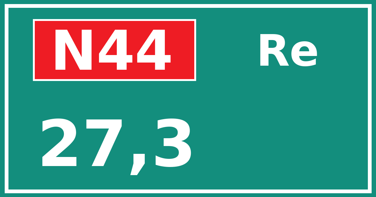 Hectometerbord N44 27,3 zijde Re