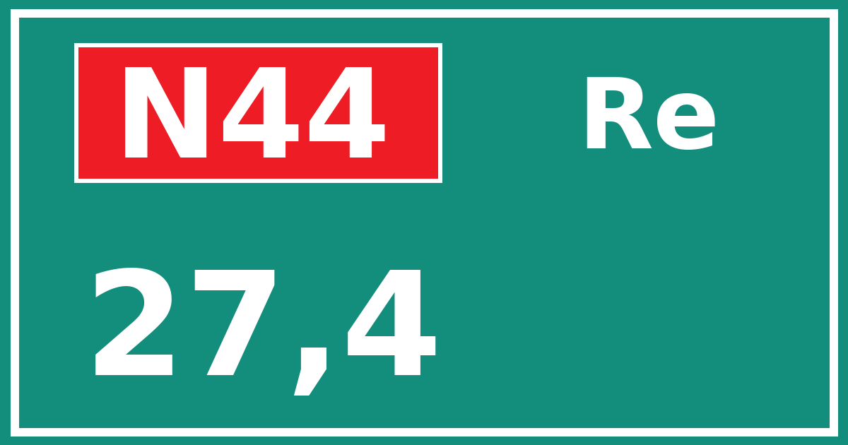 Hectometerbord N44 27,4 zijde Re
