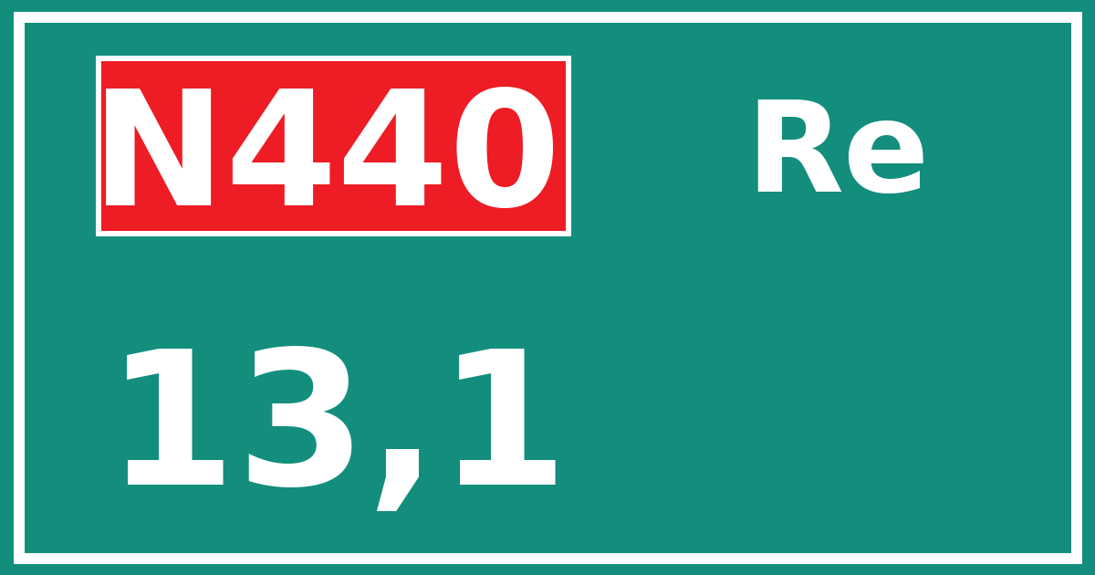 Hectometerbord N440 13,1 zijde Re