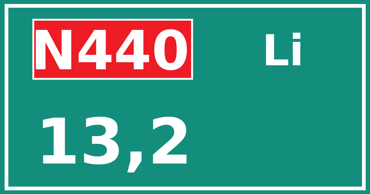 Hectometerbord N440 13,2 zijde Li