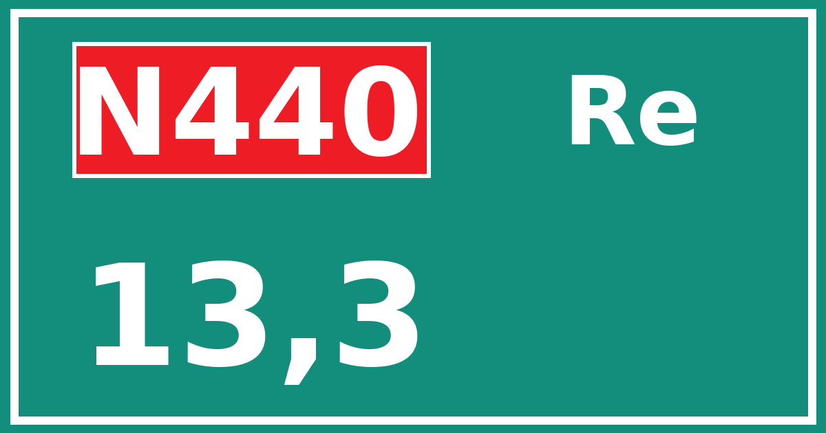 Hectometerbord N440 13,3 zijde Re