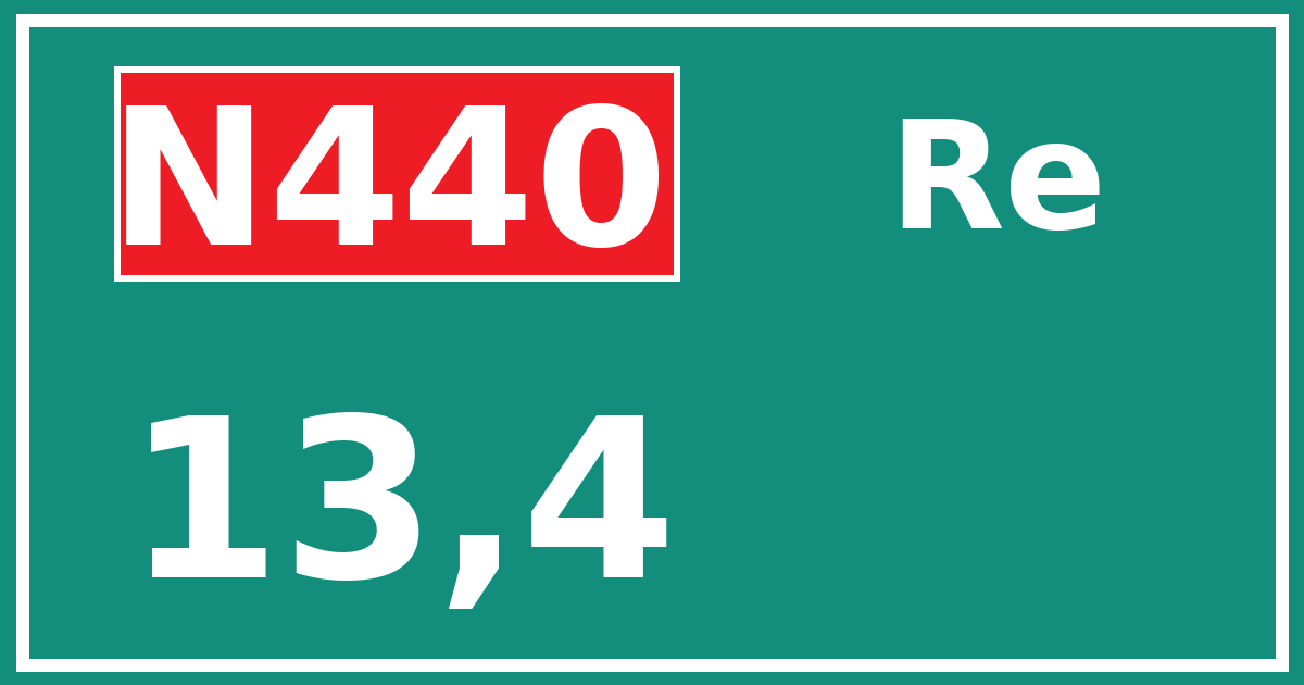 Hectometerbord N440 13,4 zijde Re