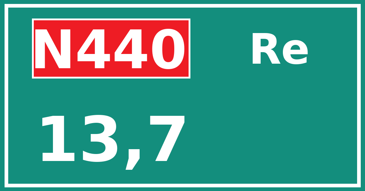Hectometerbord N440 13,7 zijde Re