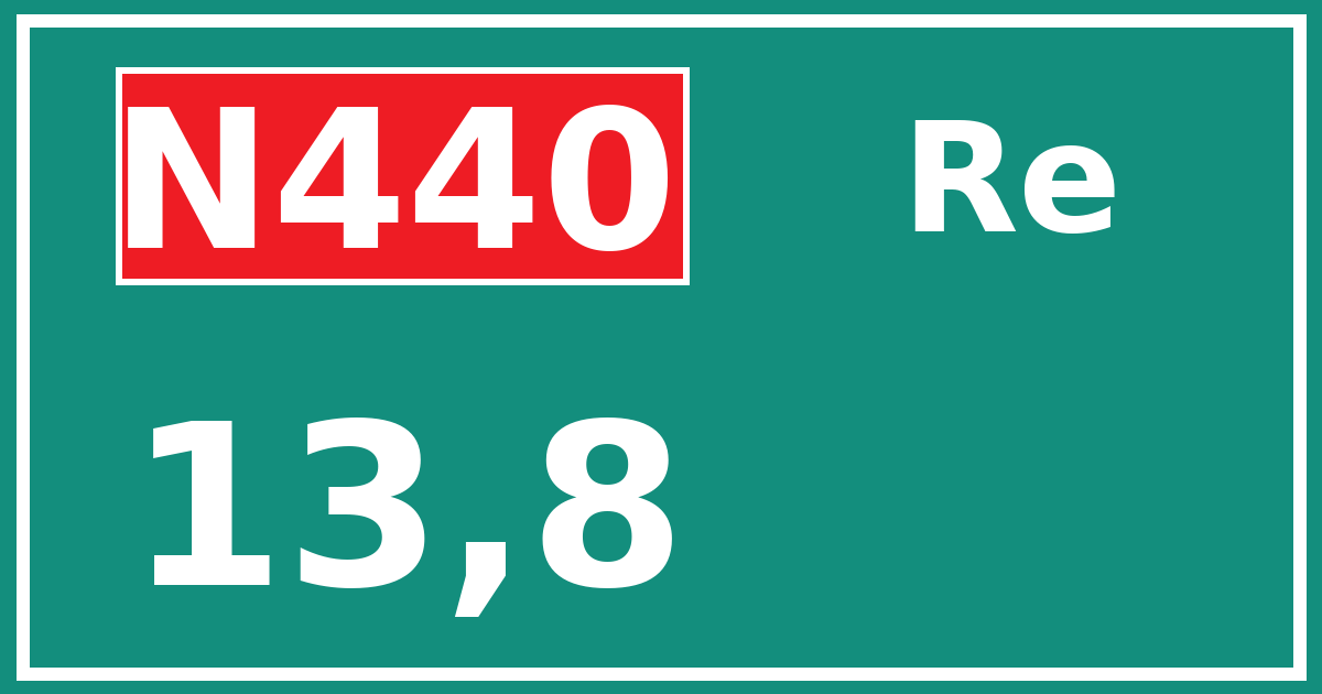 Hectometerbord N440 13,8 zijde Re