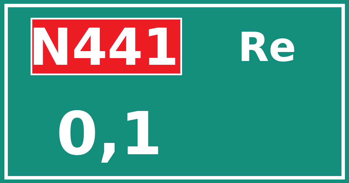 Hectometerbord N441 0,1 zijde Re