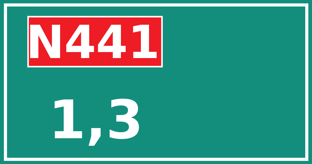 Hectometerbord N441 1,3