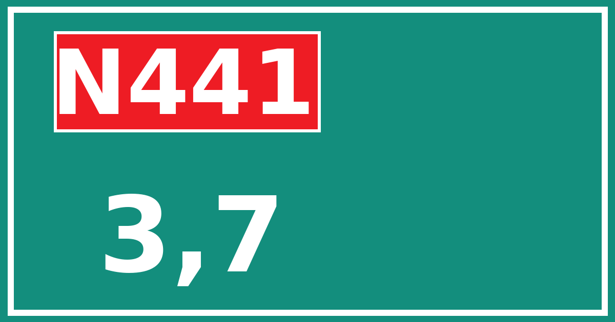 Hectometerbord N441 3,7