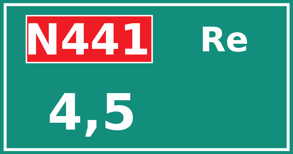 Hectometerbord N441 4,5 zijde Re