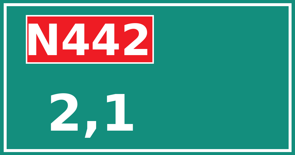 Hectometerbord N442 2,1