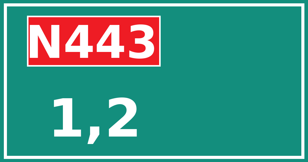 Hectometerbord N443 1,2