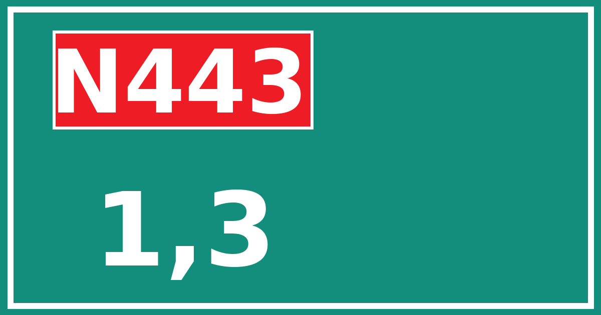 Hectometerbord N443 1,3