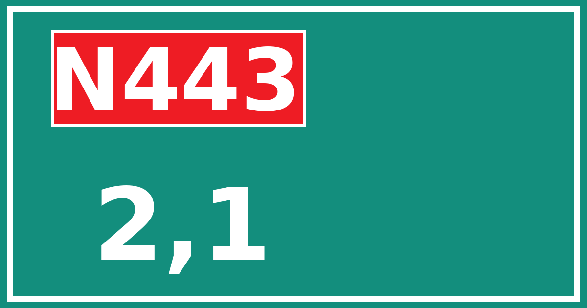 Hectometerbord N443 2,1