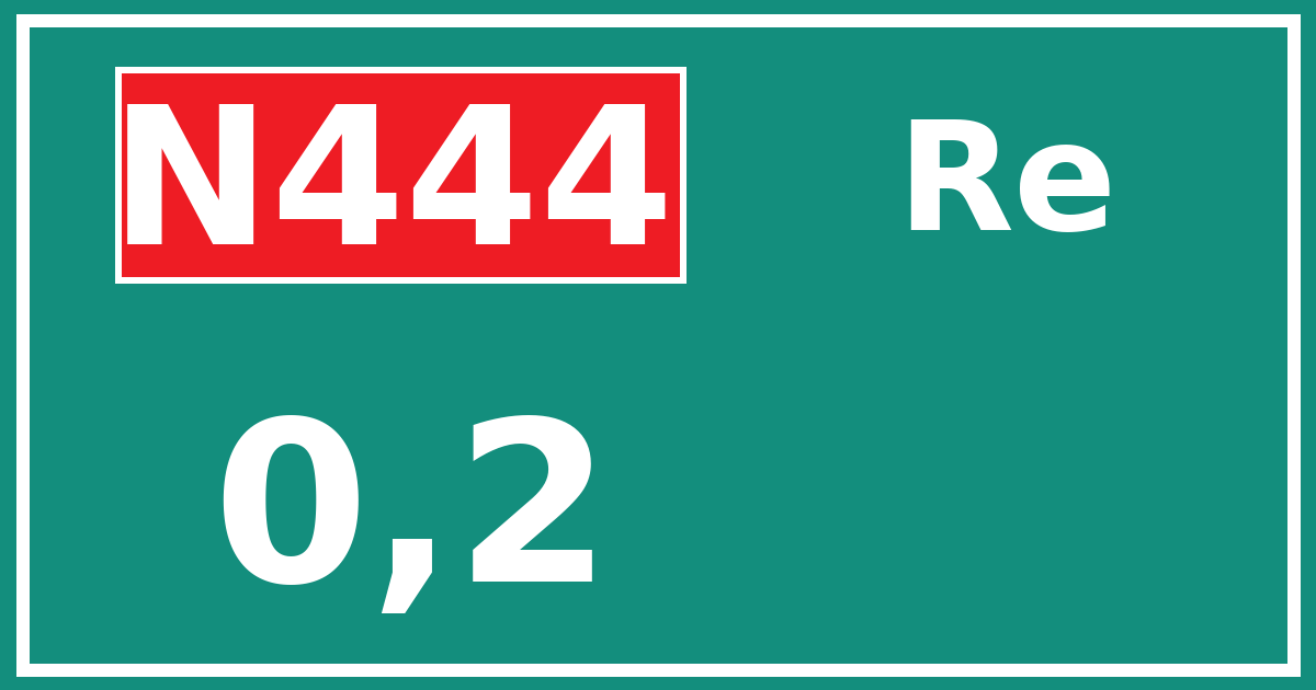 Hectometerbord N444 0,2 zijde Re