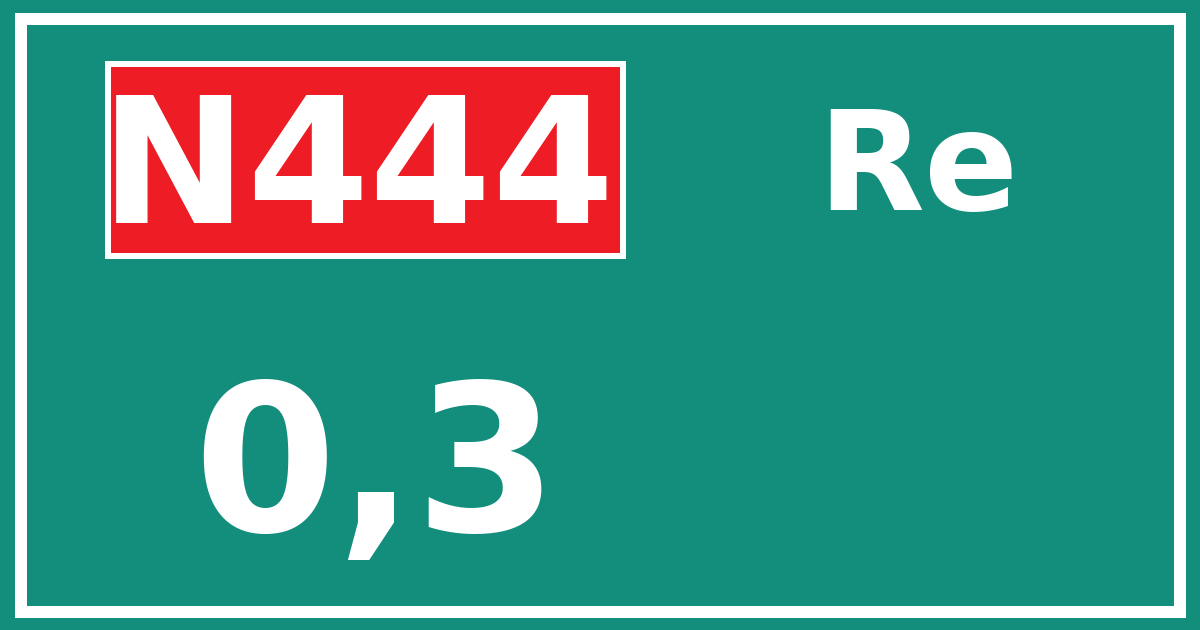 Hectometerbord N444 0,3 zijde Re