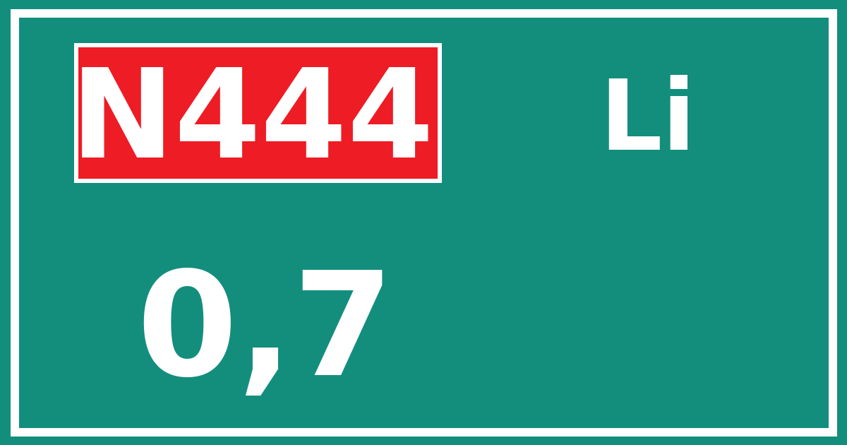 Hectometerbord N444 0,7 zijde Li