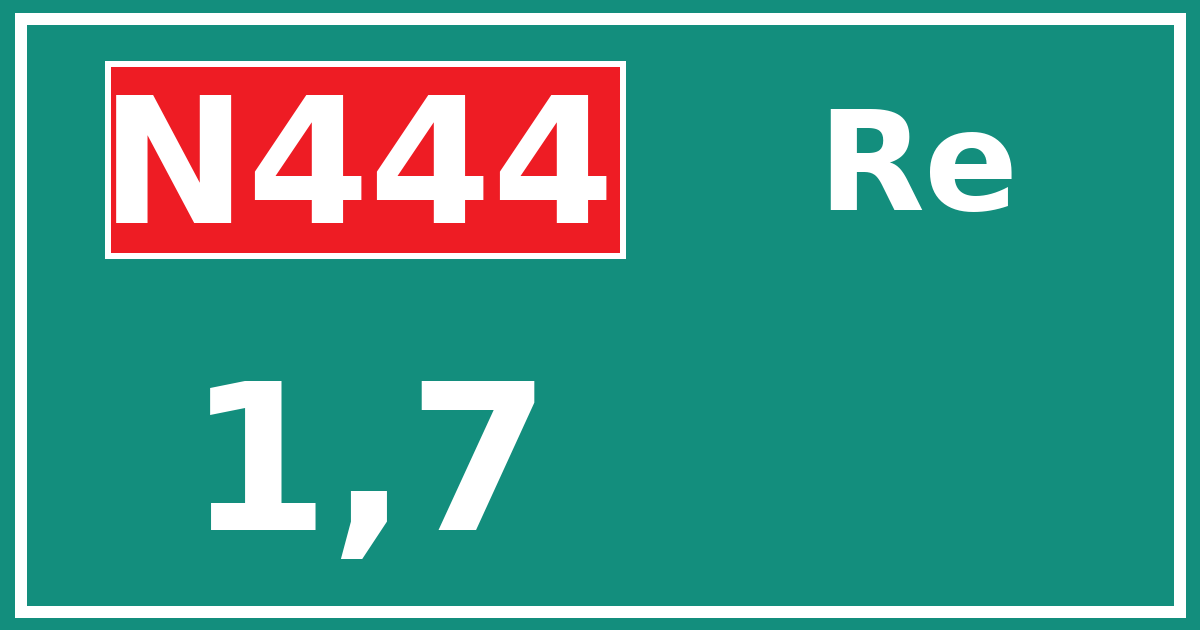 Hectometerbord N444 1,7 zijde Re