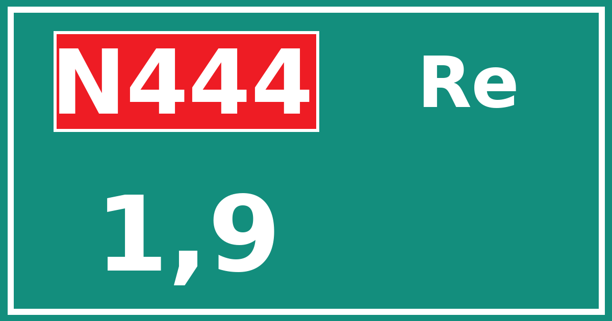 Hectometerbord N444 1,9 zijde Re