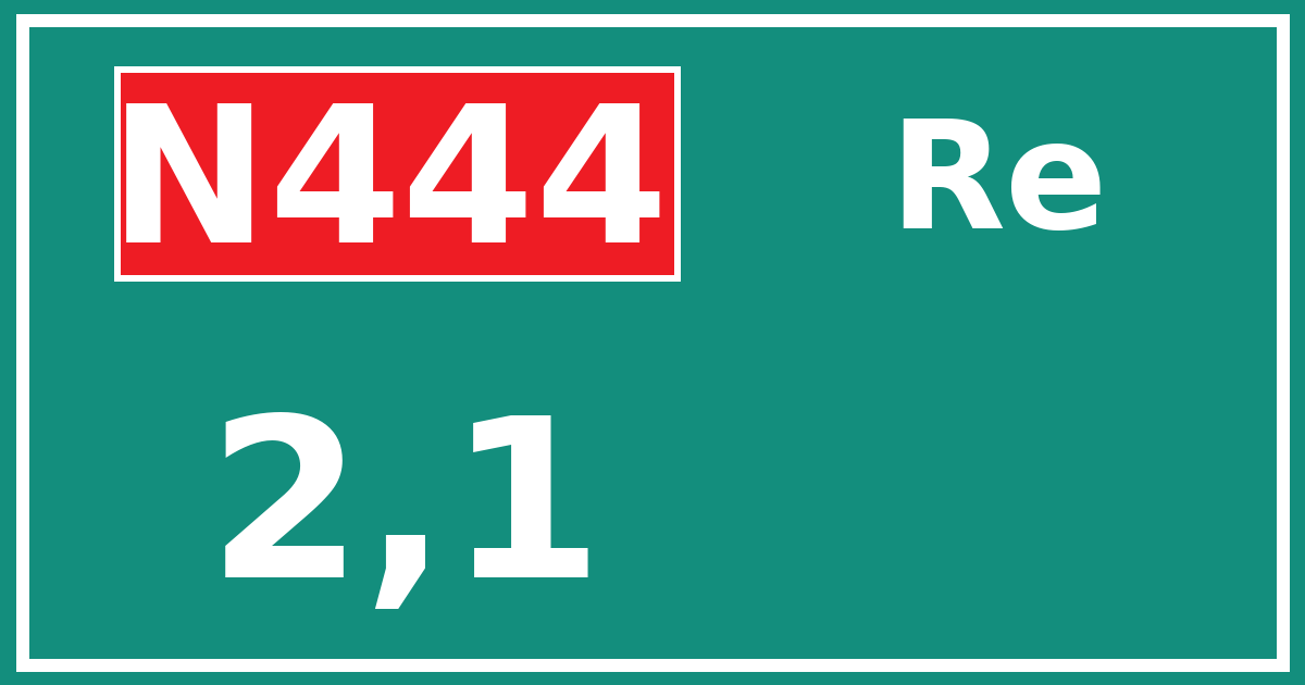 Hectometerbord N444 2,1 zijde Re