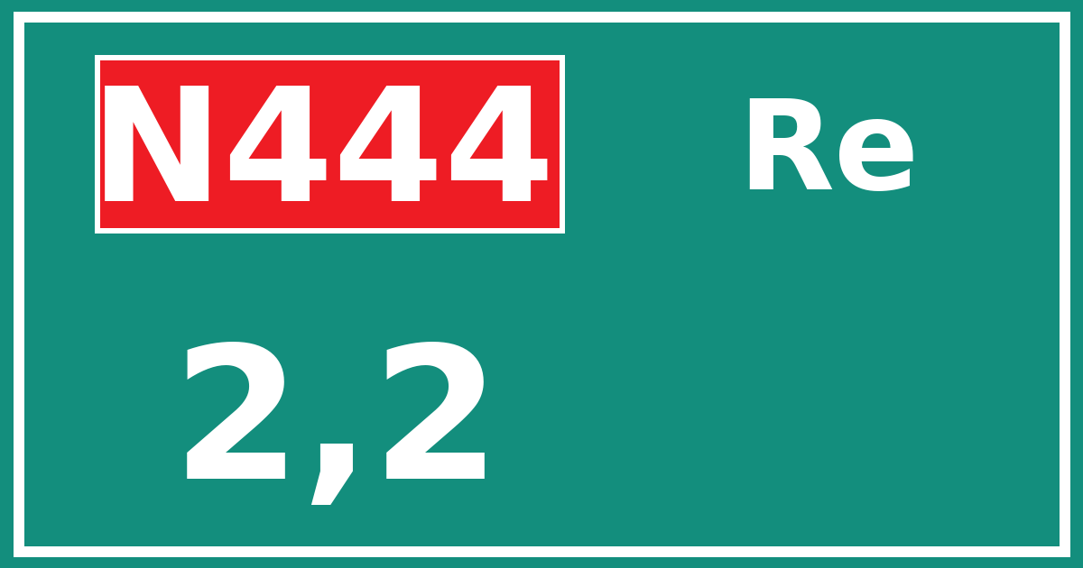 Hectometerbord N444 2,2 zijde Re
