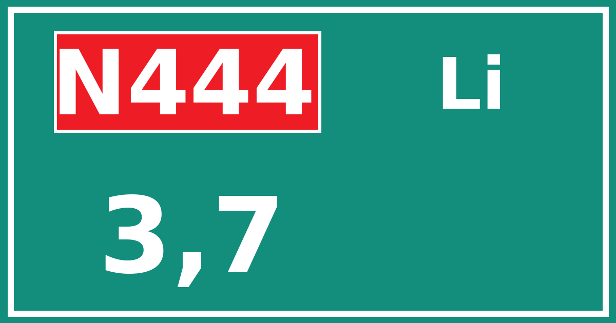 Hectometerbord N444 3,7 zijde Li