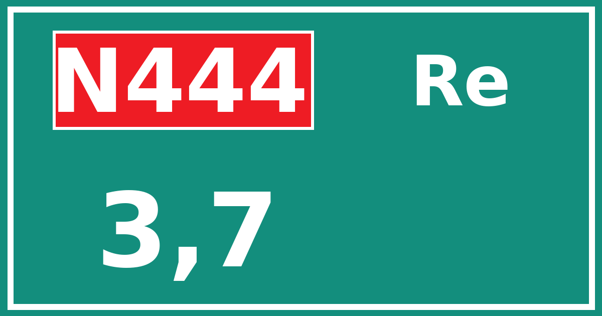 Hectometerbord N444 3,7 zijde Re