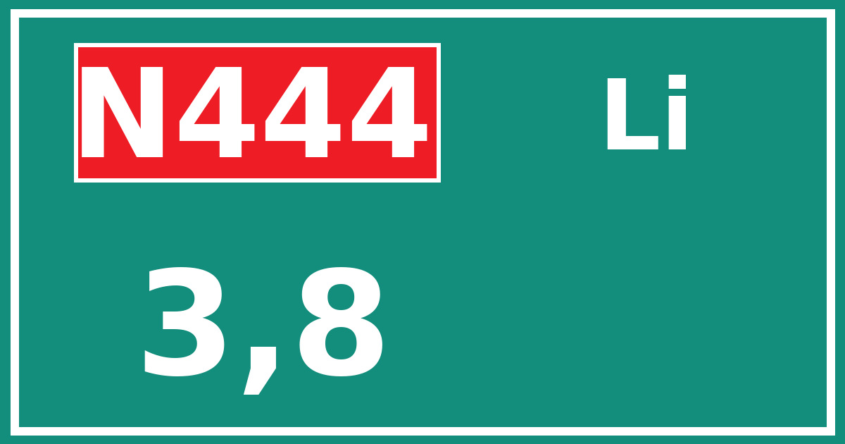 Hectometerbord N444 3,8 zijde Li