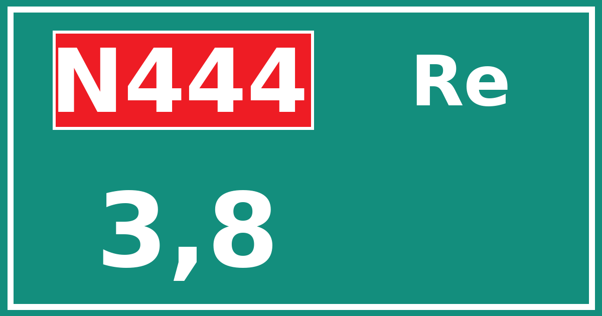 Hectometerbord N444 3,8 zijde Re
