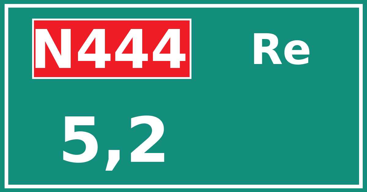 Hectometerbord N444 5,2 zijde Re
