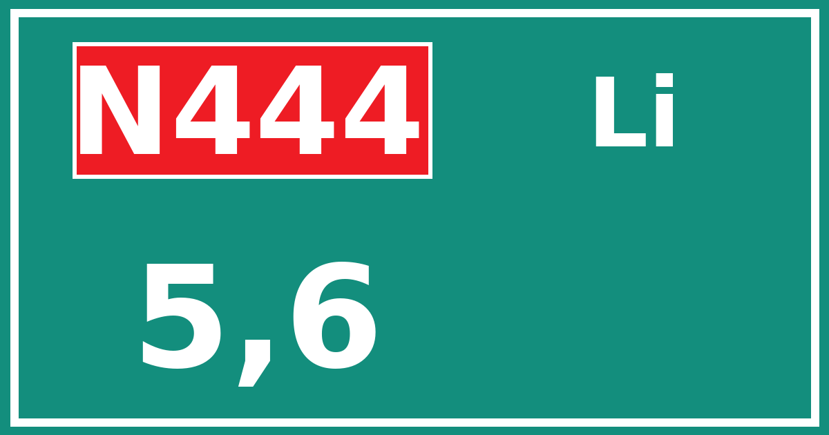 Hectometerbord N444 5,6 zijde Li