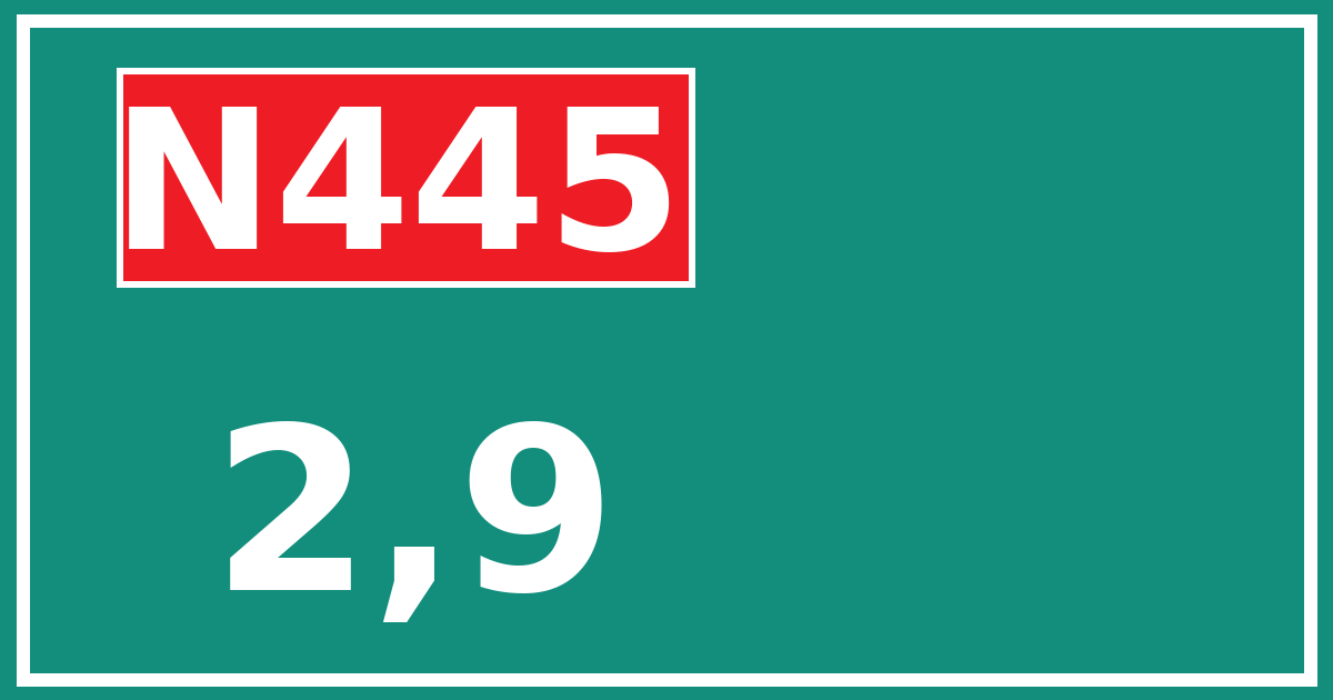 Hectometerbord N445 2,9