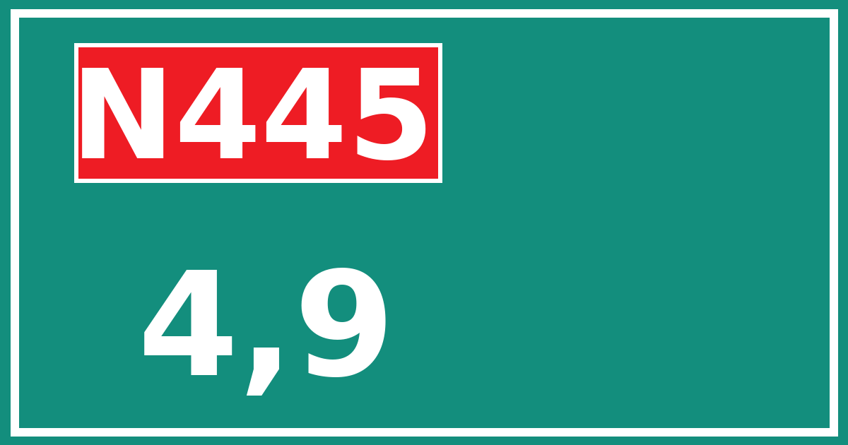 Hectometerbord N445 4,9