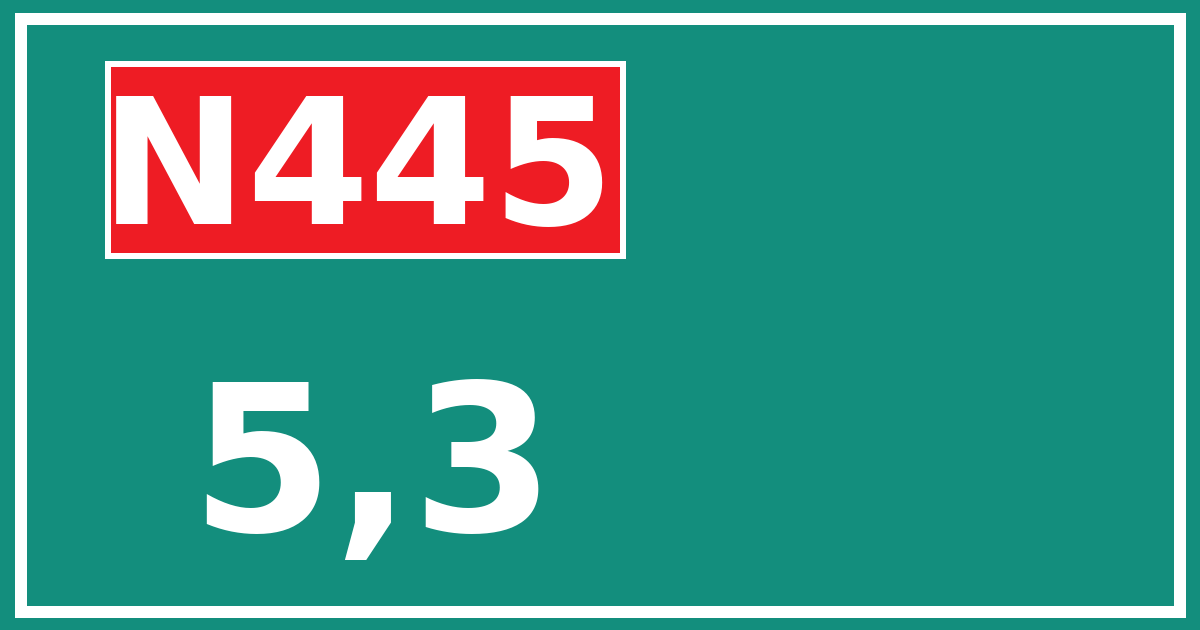 Hectometerbord N445 5,3