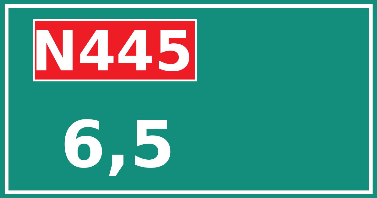 Hectometerbord N445 6,5