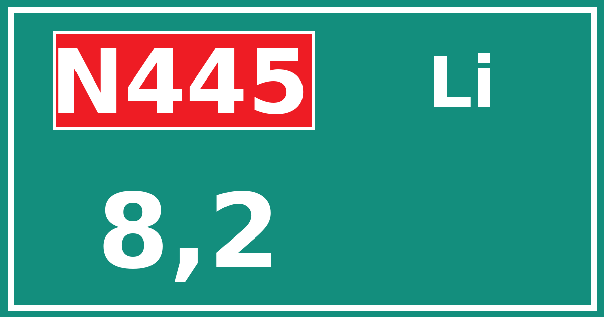 Hectometerbord N445 8,2 zijde Li
