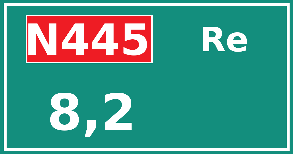 Hectometerbord N445 8,2 zijde Re